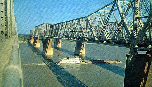 The Memphis-Arkansas bridge, spanning the Mississippi River.